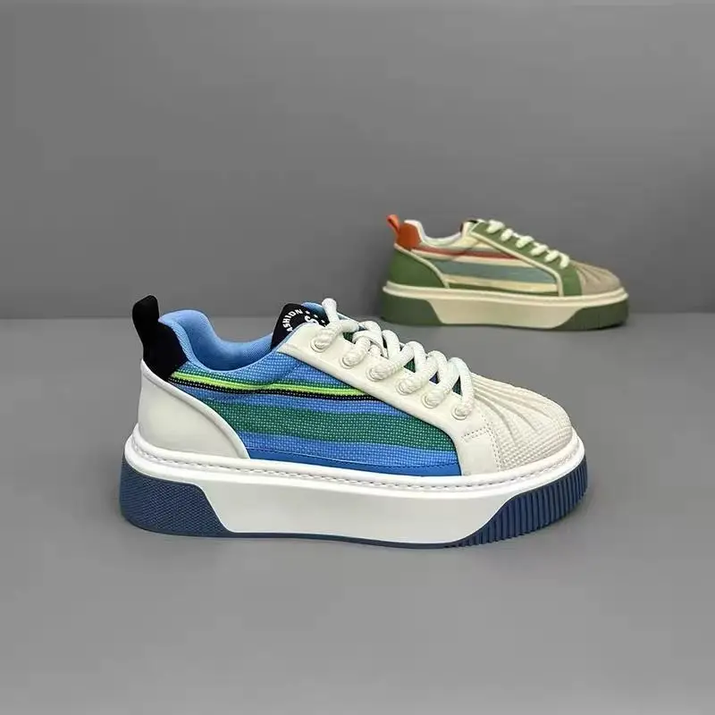 Moderne Herren Freizeitschuhe Mit Streifen Design Und Flachsohle_voghion.com