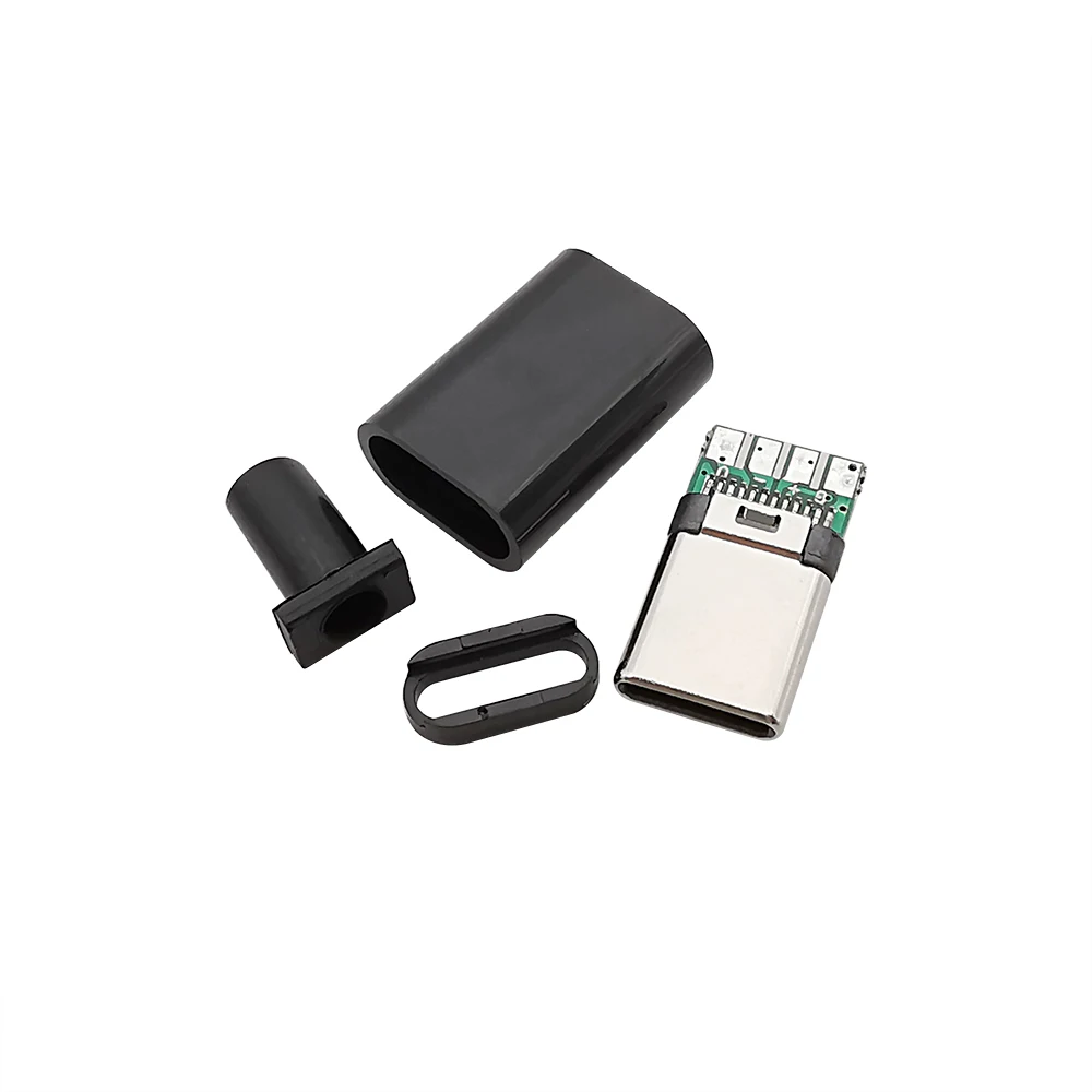 10Pcs USB 3,1 Typ C Stecker Stecker Mit Gehäuse 24Pin Typ-C Lade Stecker Schweißen DIY Daten kabel Zubehör Reparatur – Detail 3