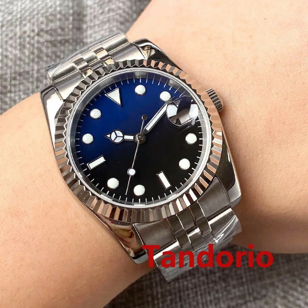 

Bliger 36mm/39mm Blue Black Sterile Dial NH35A MIYOTA8215 PT5000 Sapphire Glass Automatic Mens Watch Jubilee Strap Date Windown