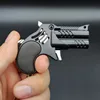 Rubber Band Shot Gun Toy Mini Keychain: Fun Creative Outdoor Party Accessory Alloy Pistol Collection Toy for Children Boy Gift 5