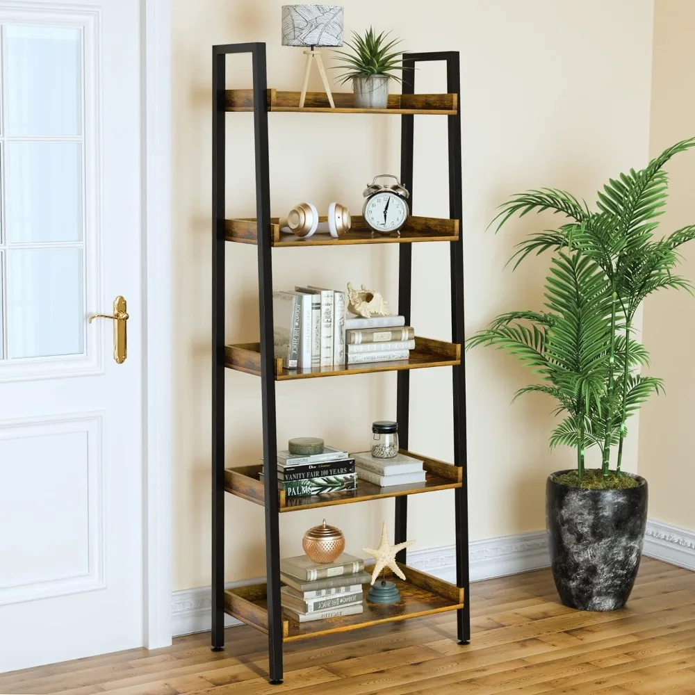 

With Open Shelves 5 Levels 67.3 Inches High Easy to Assemble Shelf Display Stand Cube Organizer Shelving for Books Bookcase Room