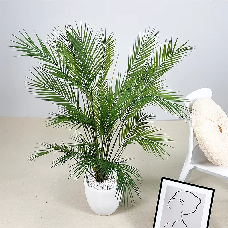 Artificial Palm Tree Plastic Plants Branch Fake Cycas Trees Green Faux Tropical Leaves For Home Garden Indoor Decor