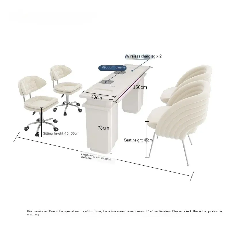 Portable Tech Manicure Table Designer Dust Collector White Nail Table Professionals Big Tavolo Manicure Salon Furniture MQ50NT