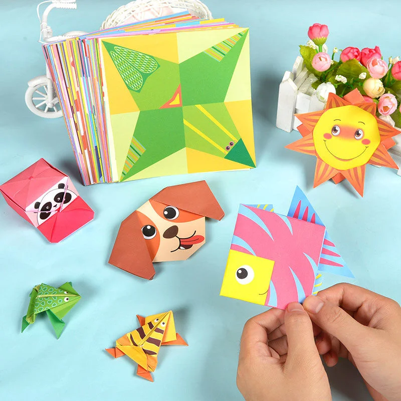 

54 Pages Montessori Toys DIY Kids Craft Toy 3D Cartoon Animal Origami Handcraft Paper Art Learning Educational Toys for Children