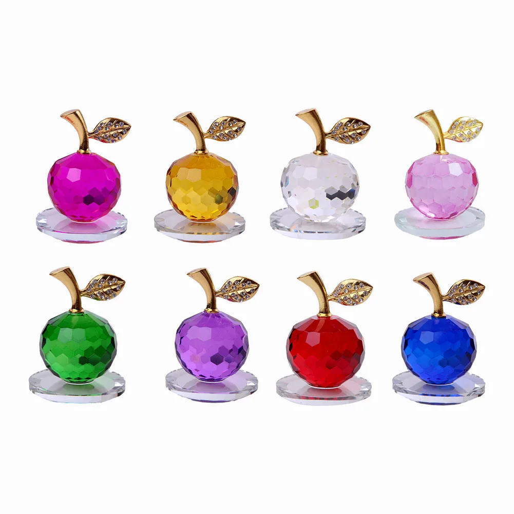 

Christmas Eve Xmas Craft Gifts Crystal Apples Ornaments Apple Fruit Paperweight Art&Collection Sculpture Home Decor Xmas Gifts