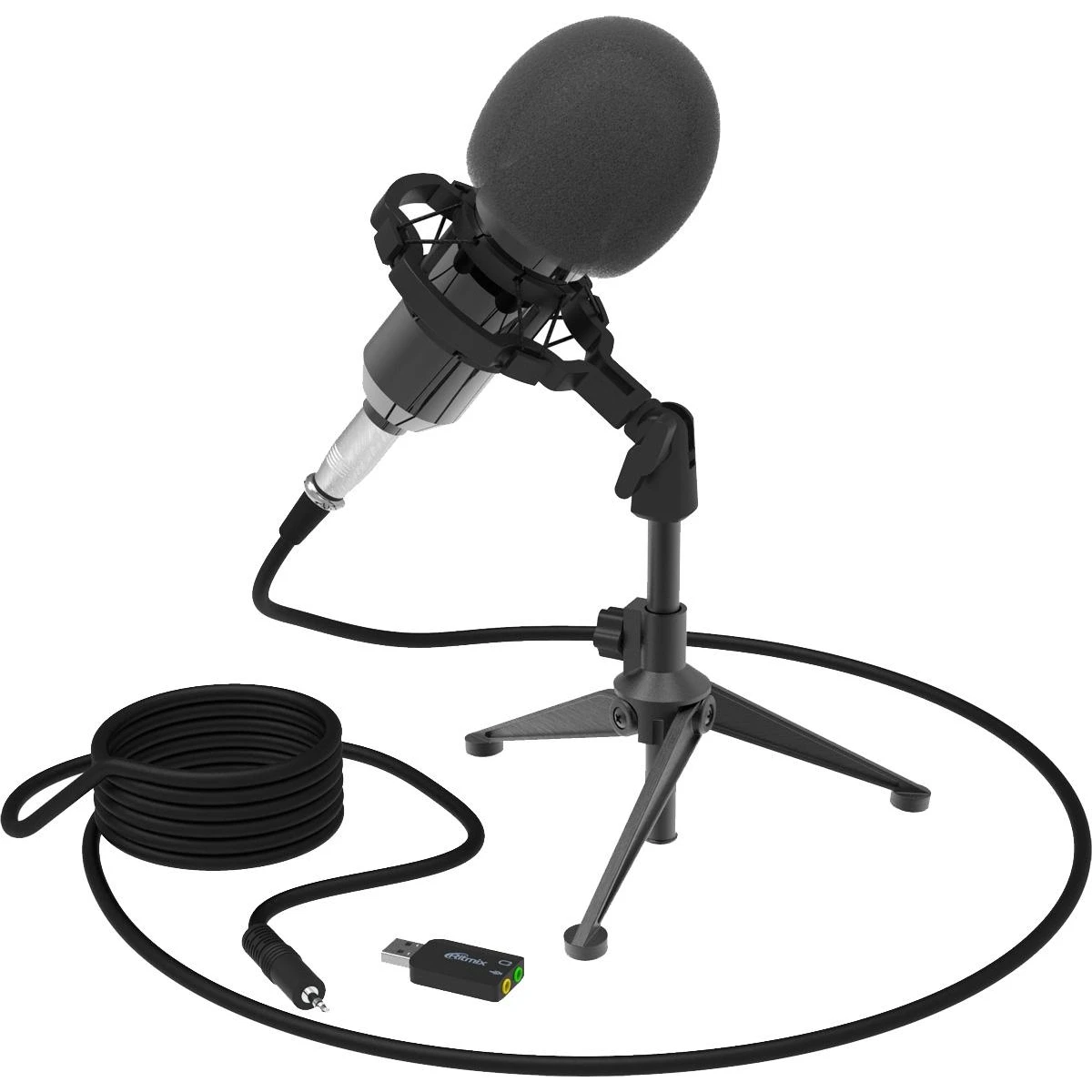 Microphone ritmix rdm-160 Black (150 Ohm 34-78 DB 16mm diaphragm omni-directional condenser) | Электроника