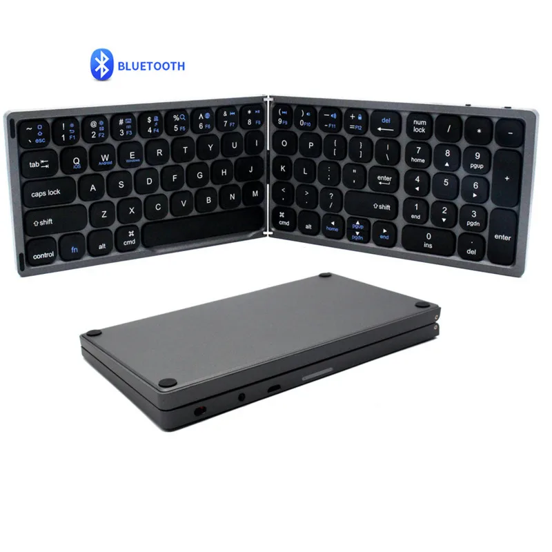 Missgoal-teclado sem Fio Dobrável Recarregável com Bluetooth Tamanho Grande para Telefone e Tablet