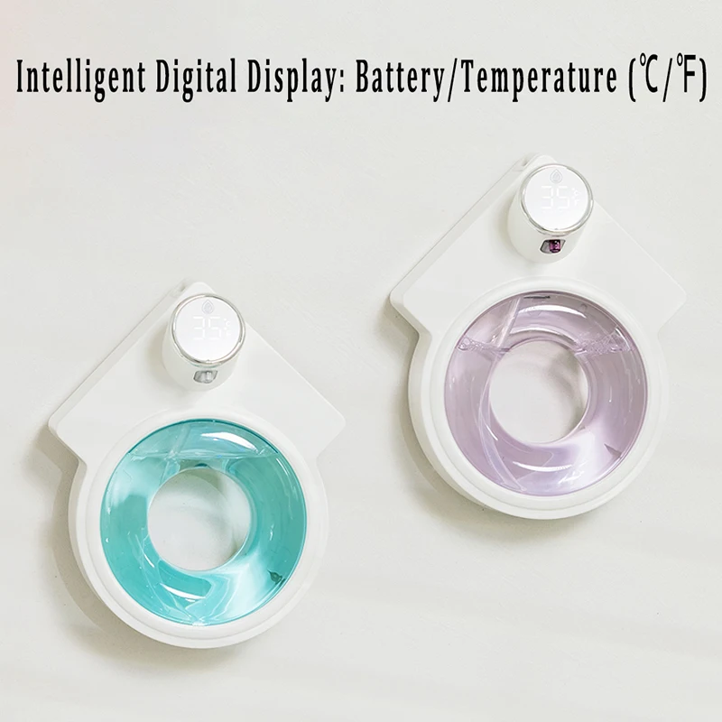 

280ml New Creative Temperature Display Foam Soap Dispensers Hand Wash Waterproof Automatic Wall-mounted Liquid Soap Dispenser