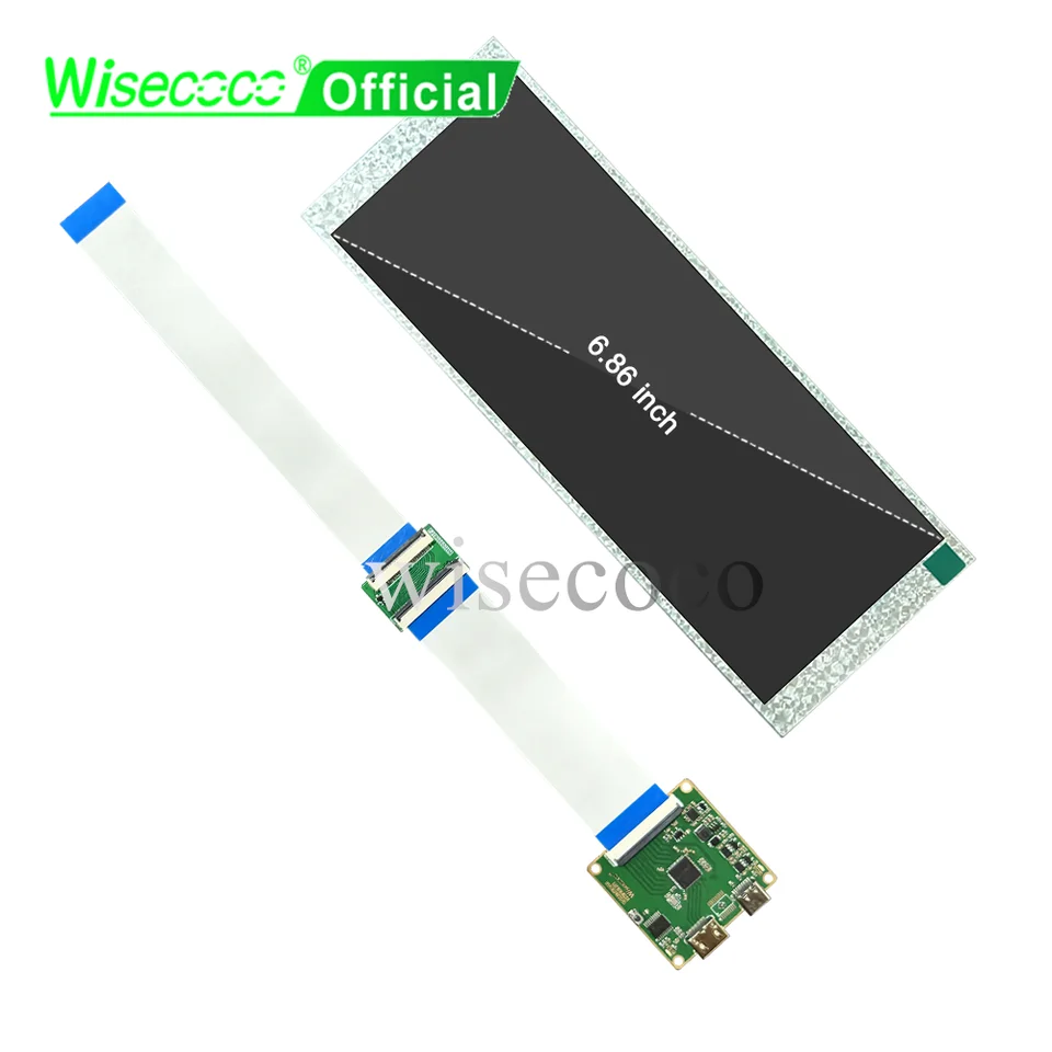 6.86インチ 1280x480 IPSバーディスプレイ 500nit高輝度 40ピン