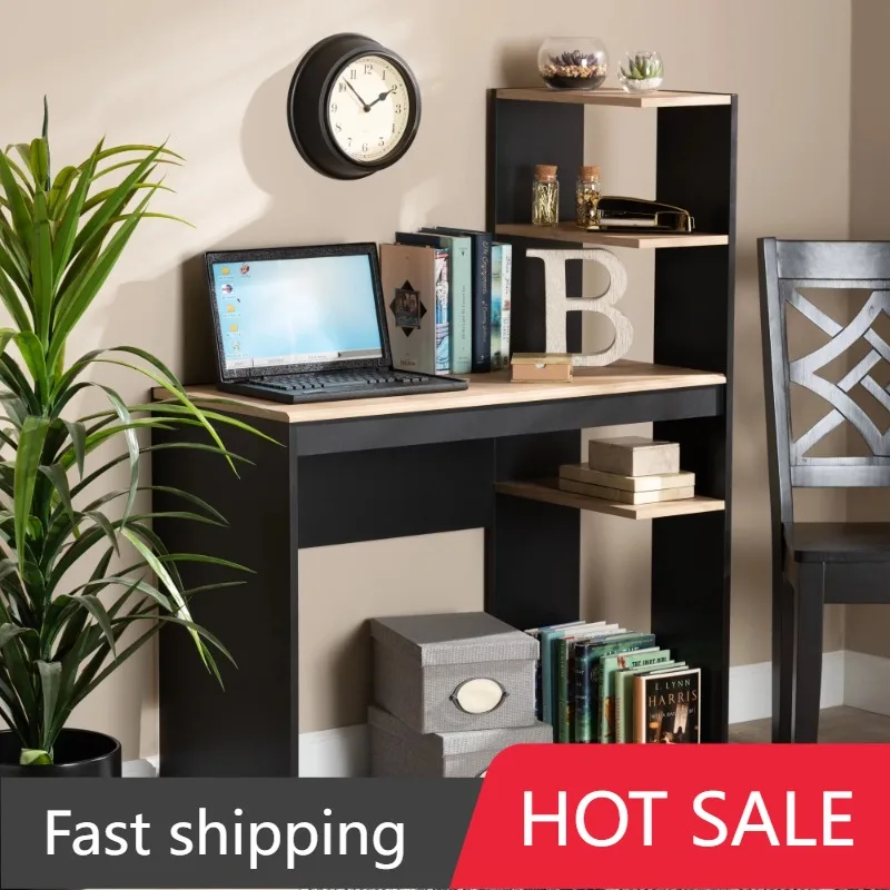 

Baxton Studio Callahan Contemporary 19.5 in x 36.4 in x 47.8 in Engineered Wood Portable Computer Desk with Shelves