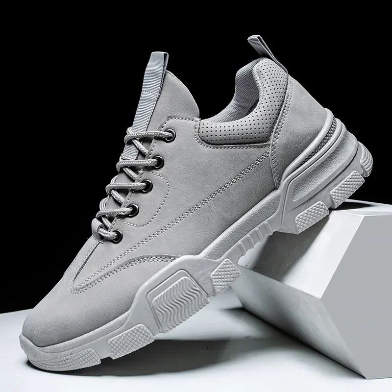 Men Vulcanized Shoes 2024 Fashion Casual Platform Sports Lace Up Oxford Outdoor Jogging Safety Flat Men Shoes Zapatillas Hombre