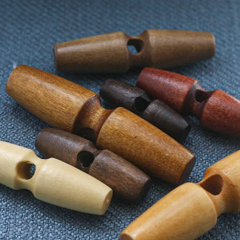 10Pcs Natural Wood Toggle Olive Buttons Sewing Craft Imitation Tooth 1 Hole  Wooden Buttons Jacket Overcoat Clothing Accessories - AliExpress