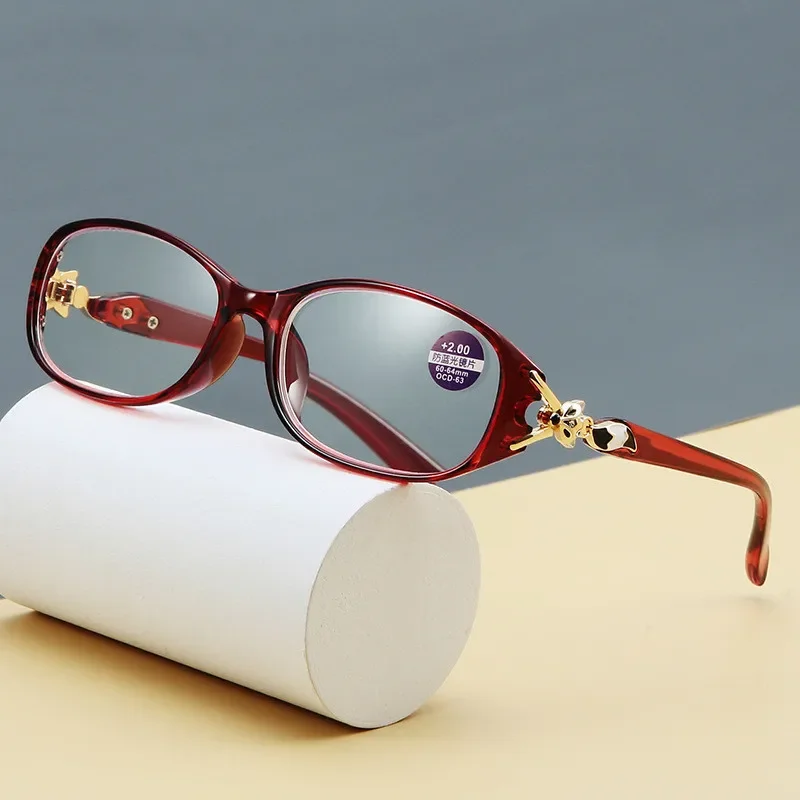 Women Fox Anti-Blue Reading Glasses Ladies Fashion Presbyopic Prescription Eyewear +1.0~+4.0