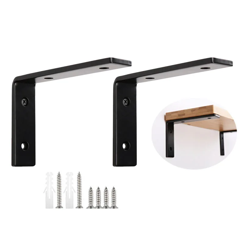 L-shaped Prateleira Placa de Suporte de Parede Triângulo Preto Bracket Partition Frame Heavy-duty Código Canto Pcs Aço Inoxidável