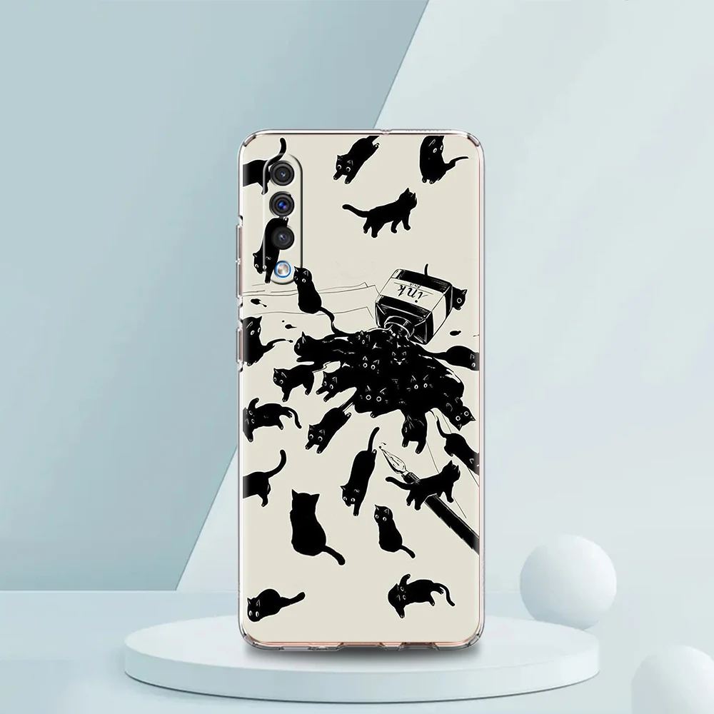 Cartoon Katze transparente Handy hülle für Samsung Galaxy A12 A22 A50 A70 A40 A10 A20 A30 A02 A03S A04 Abdeckung Silikon hülle Capa Tasche – Detail 8
