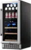inch Wine Beverage Refrigerator,13 Bottles 48 Cans Dual Zones Temperature Wine Fridge Undercounter or Freestanding Drink Cool 1