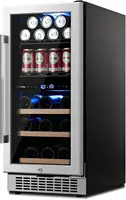inch Wine Beverage Refrigerator,13 Bottles 48 Cans Dual Zones Temperature Wine Fridge Undercounter or Freestanding Drink Cool 1