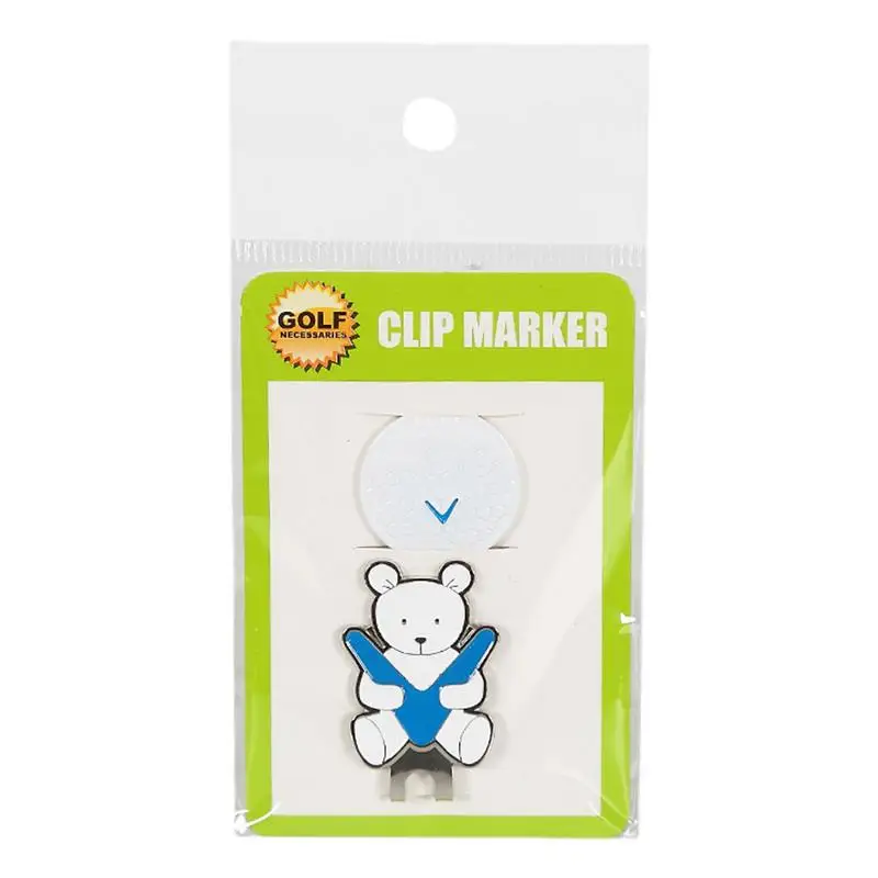 New Golf Marker Cartoon Bear Golf Hat Clip Magnetic Golf Mark For Golf Ball Sport Golf Attaches Easily Accessories for Men Women