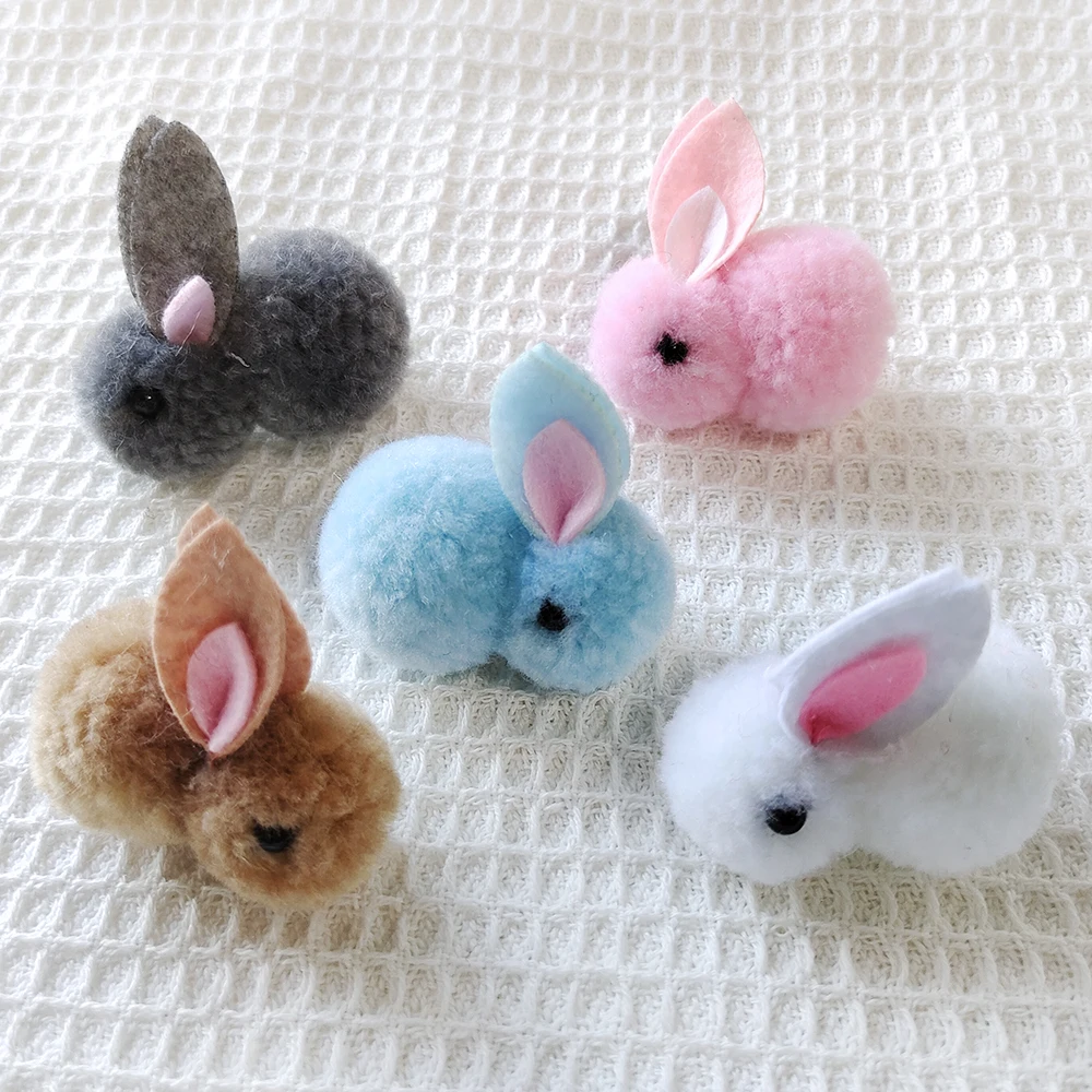 5Pcs-Easter-Plush-Rabbit-Colorful-Mini-Bunny-Diy-Handwork-Clip-Craft ...