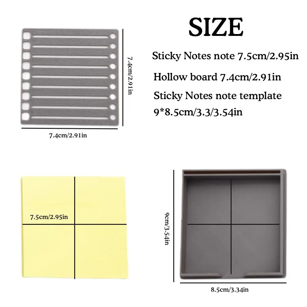 Sticky Note Dispenser Sticky Note Holder With Stencil Notes Template For Pad Self-adhesive Notepad Organ sticky note holder
