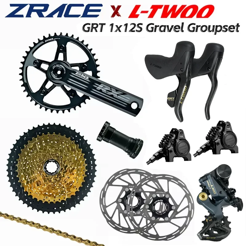 L-TWOO GRT12 Hydraulic Disc Gravel Groupset 1x12 Speed with ZRACE Crank Cassette Chain