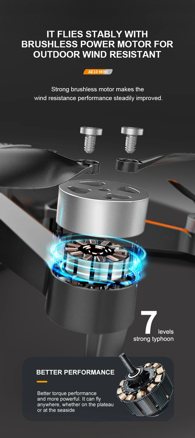 KBDFA AE10 Drone - 6K Mini Brushless Motor Drone Fpv HD 4K Profesional Dual Camera Drones Christmas Gift GPS Quadcopter Rc Toys for Boys 25 KBDFA AE10 Drone, ae1o mini strong brushless motor makes the wind resistance