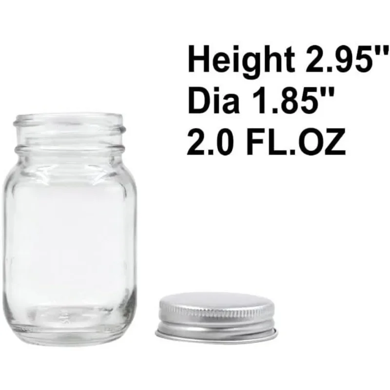 2oz Mason Jar with Silver Lid for Honey Jam Spice Pack of 24 Sets 3