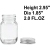 2oz Mason Jar with Silver Lid for Honey Jam Spice Pack of 24 Sets 3
