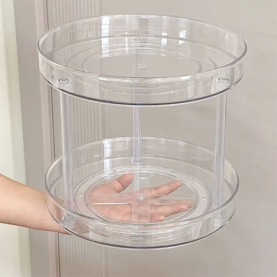 Transparent makeup rotating storage organizer Acrylic makeup organizer 4