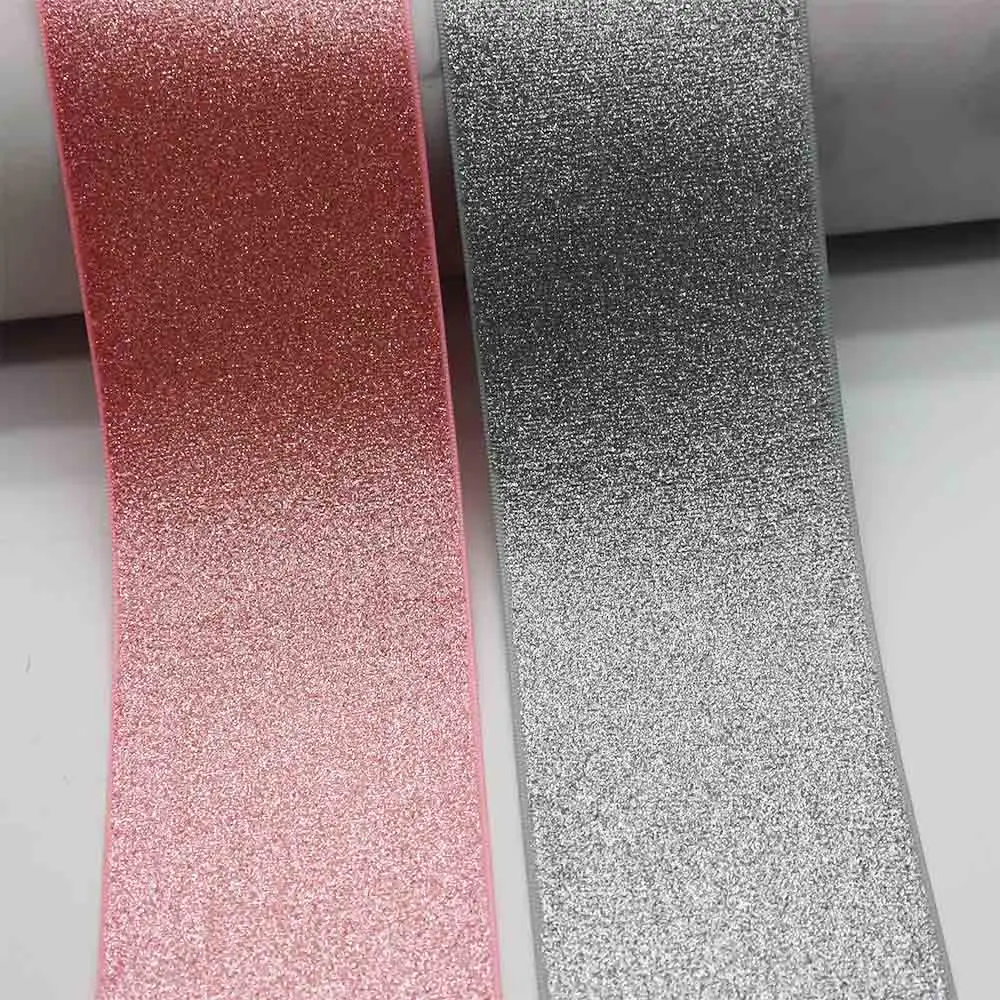 Grosgrain Ribbon 10 50Yards 3" 75mm Popular Sparkle Solid Glitter Printed Hair Bows Crafts Handmade DIY Sewing Accessories