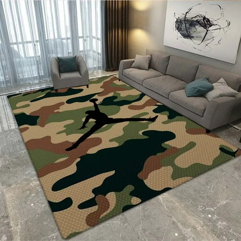 3D 농구 만화 카펫 러그, 가정 거실 침실 소파 도어매트 장식, 어린이 놀이 게임 영역 러그, 미끄럼 방지 바닥 매트
