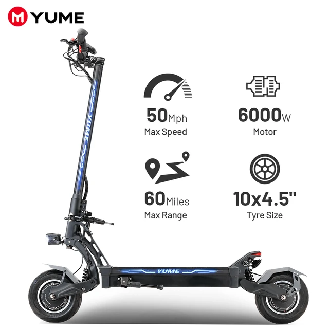 YUME HAWK Pro Chinese factory big mid display 60v 6000w powerful electric  motor scooters adult foldable e scooter for adult - AliExpress