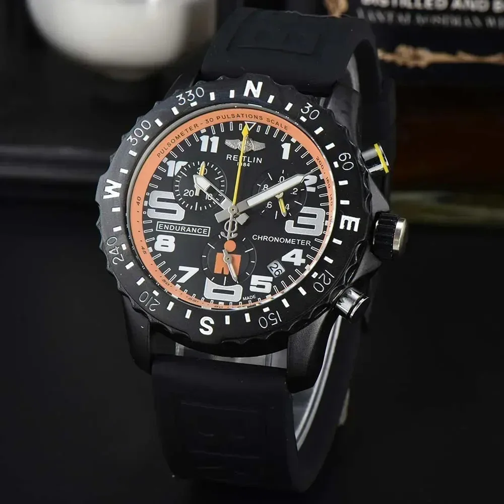 New Arrival Custome Luxury Quartz Watches For Men Automatic Date Rubber Strap Sport Design Good Quality Colorful AAA Male Clocks