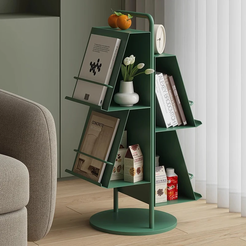 Minimalist Design Floor Bookshelf Home Newspaper Display Reading Storage Magazine Rack Sofa Side Table Creative Furniture FYMR