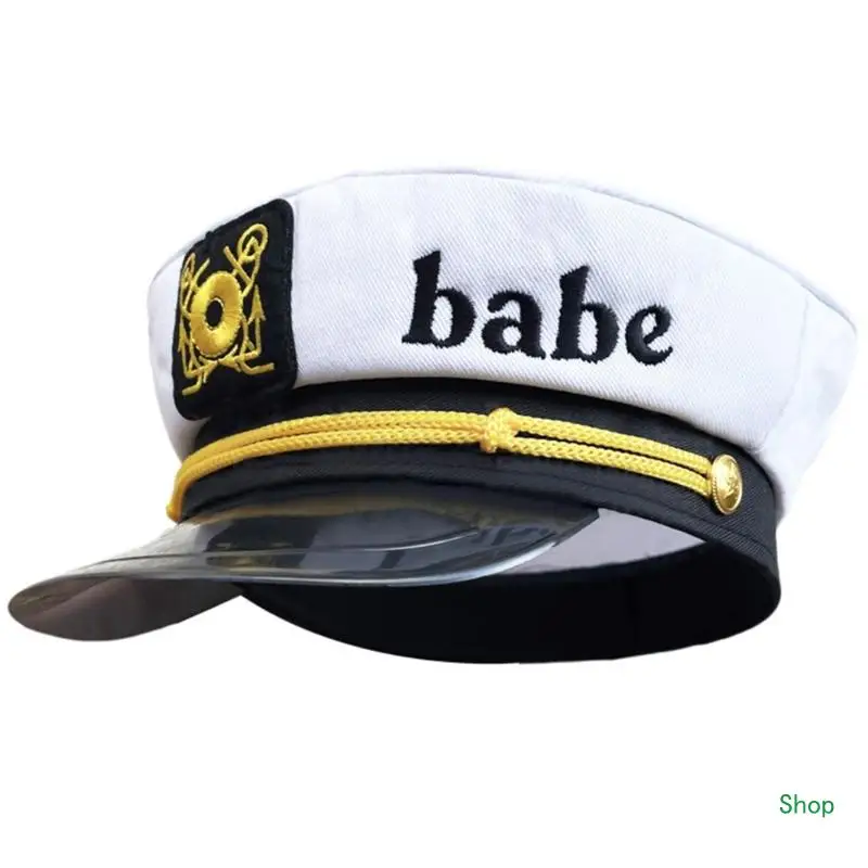 

Dropship Fashion White Navy Marine Captain Nauticals Hat Cosplay Captain Hat