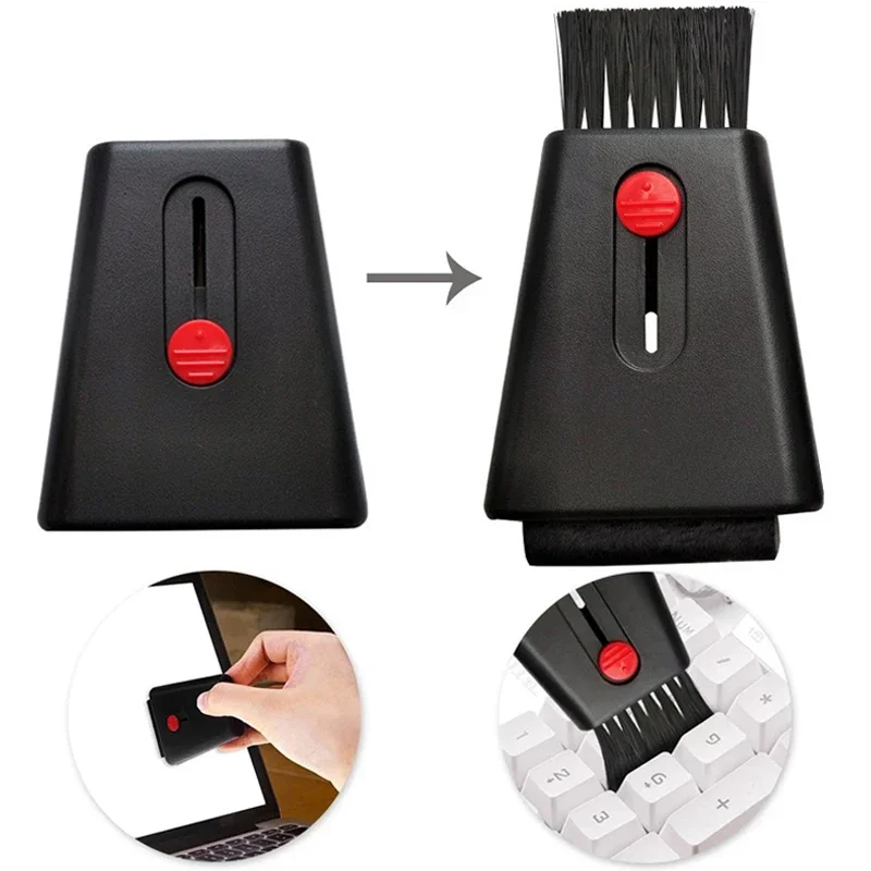 Multi Mini Clean Brush Computer Monitor Keyboard Screen Wipe Retractable Double Head Laptop Phone Screen Duster computer cleaning kit