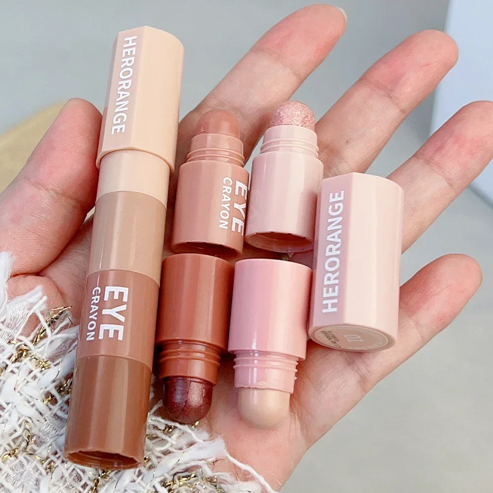 Shimmer Pink Nude Eyeshadow Pencil Set 4 Colors In 1 Pearlescent Matte Highlight Contour Eye Shadow Pencil Eyes Beauty Cosmetics