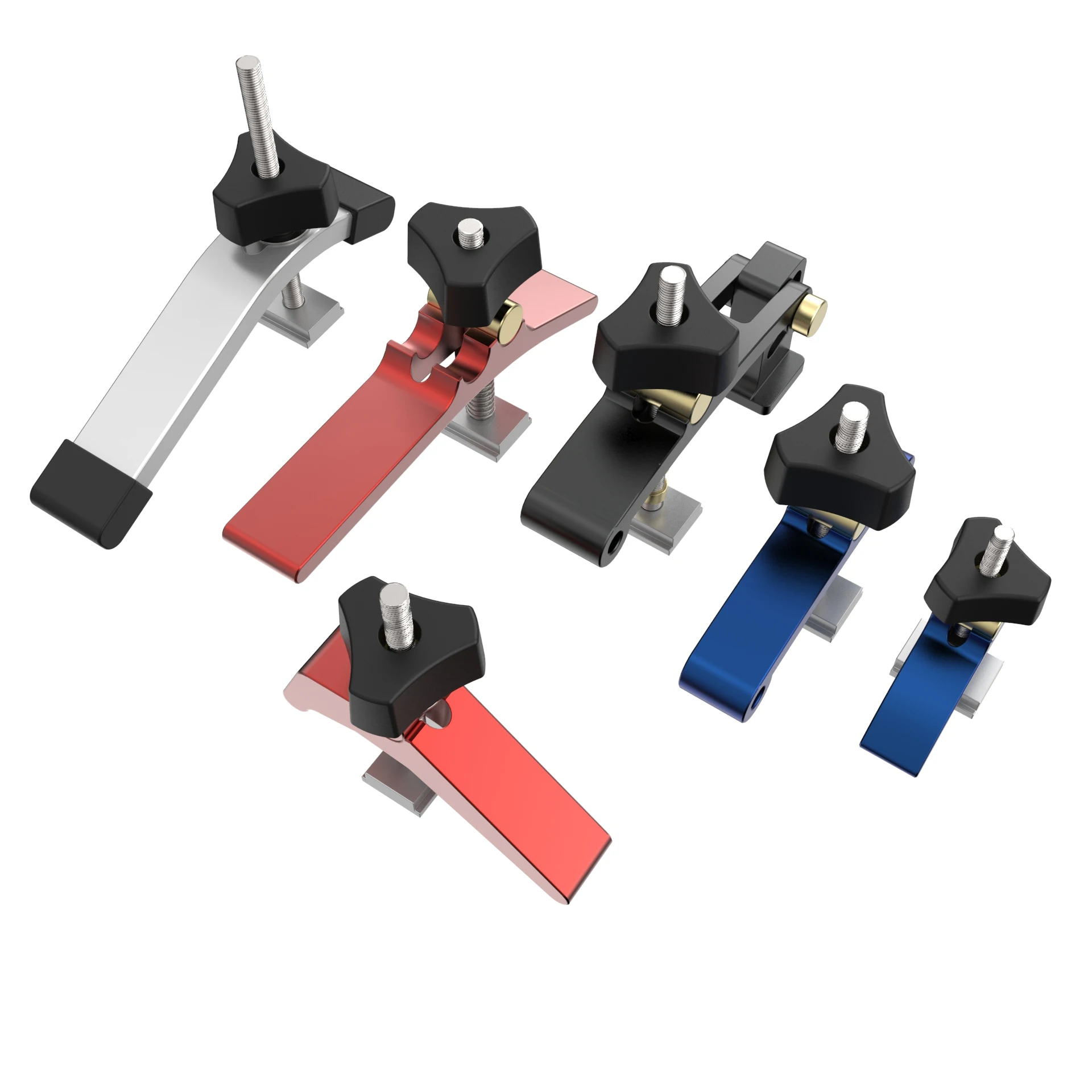 Quick Acting Hold Down Clamp Aluminum Alloy 30 45 T-Slot Miter T-Track Clamp Set for Woodworking Tool Table Workbench, woodworking tools,woodworking clamp,woodworking tool