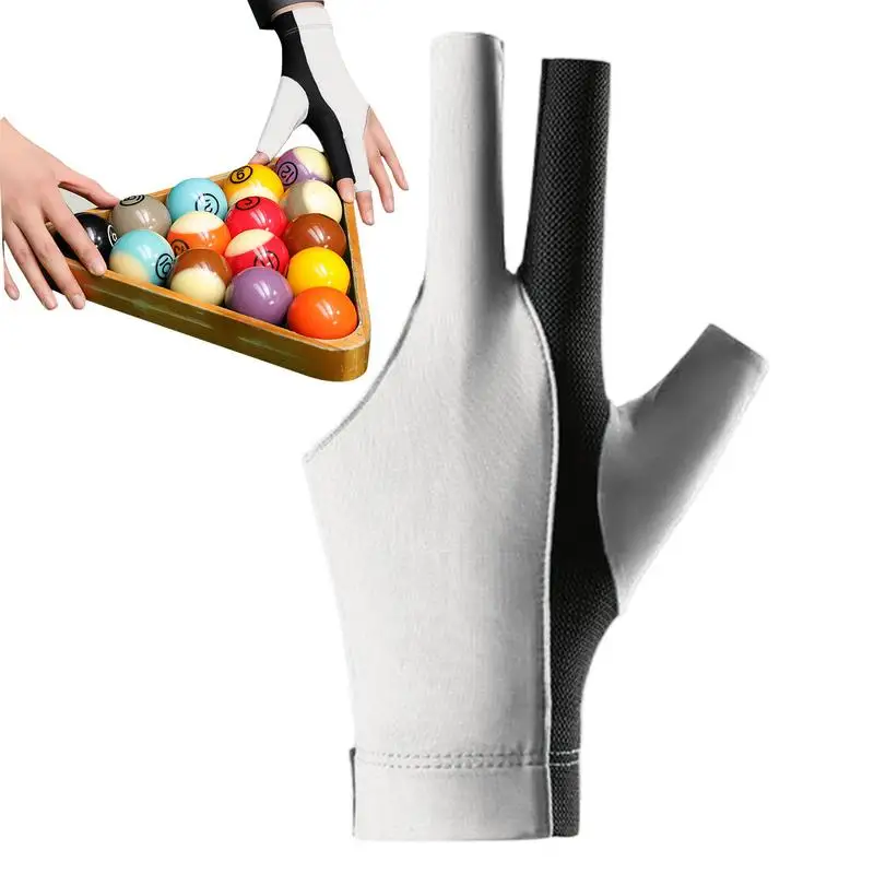 Pool Cue Glove 3-Finger Billiard Non-Slip Breathable Single Gloves Elastic Billiard Cue Quick Dry Professional Glove Accessories