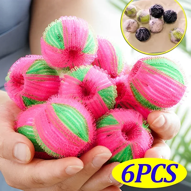 

6/1pcs Washing Machine Filter Floating Lint Hair Remover Catcher Reusable Laundry Balls Dirty Collection Fluff Cleaning Balls