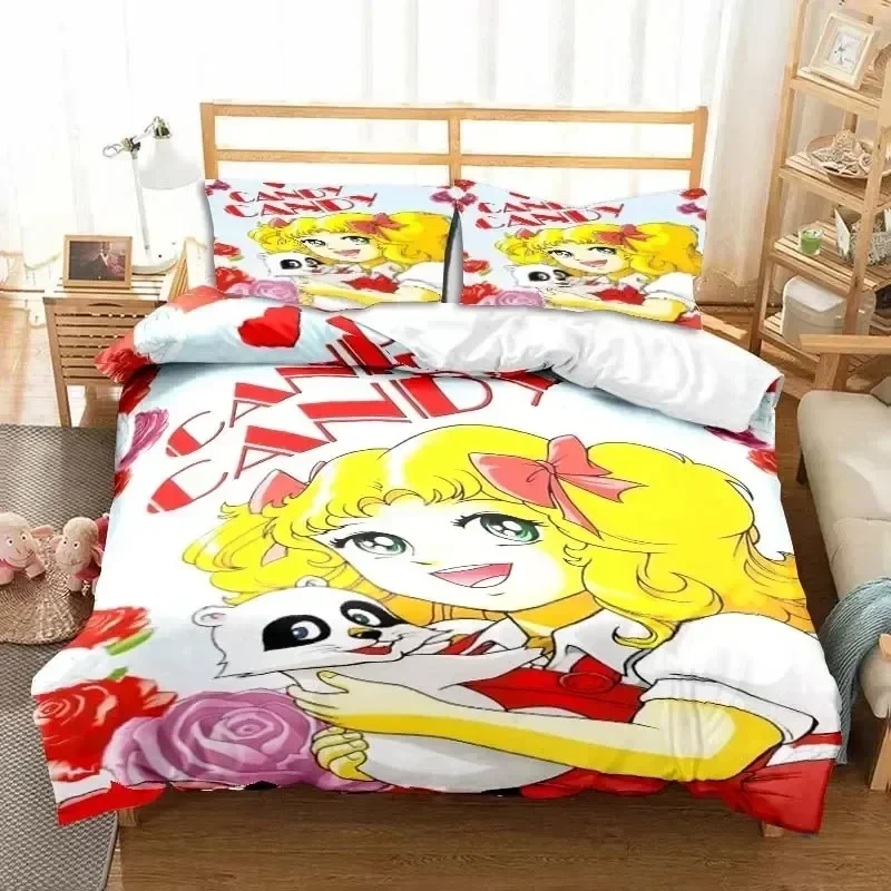 Manga Candy Candy Bedding Set Duvet Cover Bed Set Quilt Cover Pillowcase Comforter king Queen Size Boys Adult Bedding Set