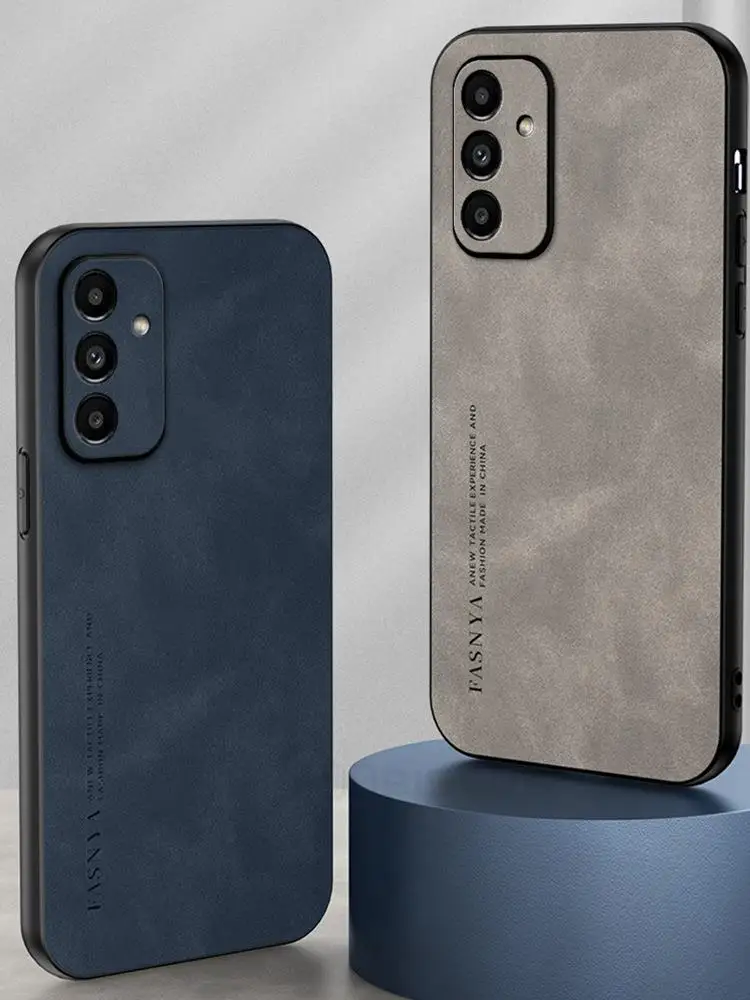 Custodia in pelle di pecora per Samsung Galaxy S23 Ultra S22 Plus A14 A34 A54 5G A04S A24 A13 A52 A32 A23 A73 Cover di lusso antiurto_voghion.com