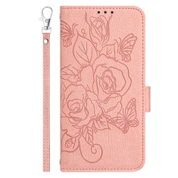 Floral Wallet Flip Case with RFID Blocking - Leather Phone Cover - View Speed 5G B1550V (Pink)