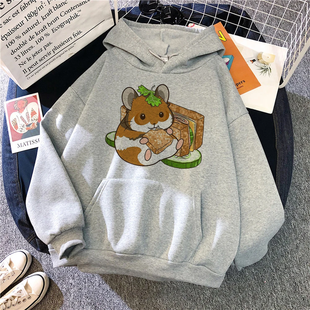 

Hamster hoodies women japanese harajuku anime streetwear Hood clothing female Korean style pulls