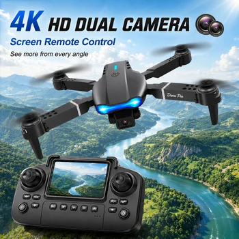 ZNLYRION E99 RC Drone with Screen Remote Control 4K Dual Camera Optical Flow Positioning Obstacle Avoidance Foldable FPV WIFI APP Control One Key Return 360° Flip Quadcopter Toy for Beginners 5