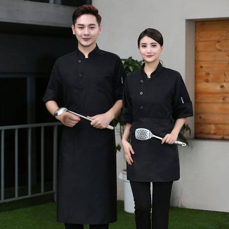 

C667 Chef Uniform Plus Size Long-sleeve Waiter Coat Hotel Clothes Men's Hotel Canteen Kitchen Jacket Sushi Chef Coat