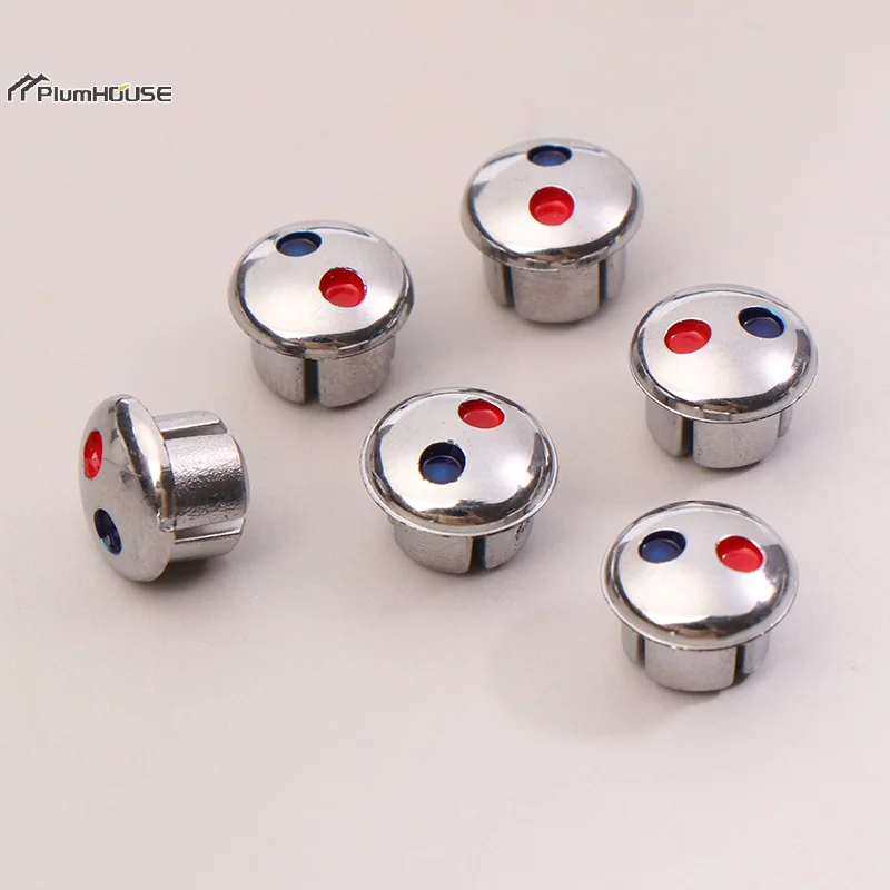 10Pcs Faucet Handle Hot Cold Water Sign Red Blue Label Decoration Cover Kitchen Bathroom Mixer Tap Indicate For Faucet Handles 5