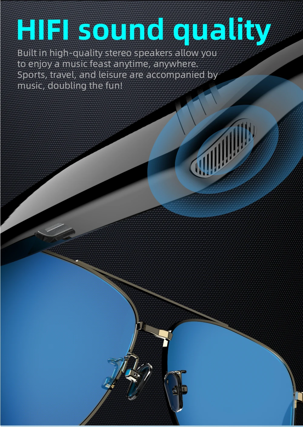 Description Picture 6 of itemSmart Wireless Bluetooth Glasses for Men And Women Fashion Anti-Blue Light Glasses with Music Playback And Phone Answering