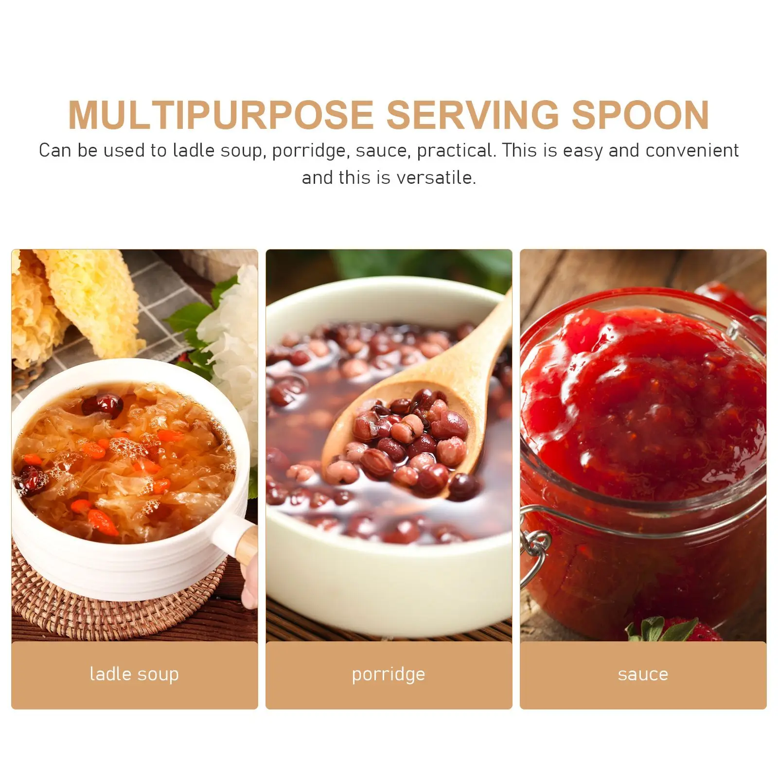 Stainless Steel Measuring Spoon Soup Ladle Set Reusable Ladle Metal Spoon Food Serving Kitchen Tool Water Scoop Sauces Ladles