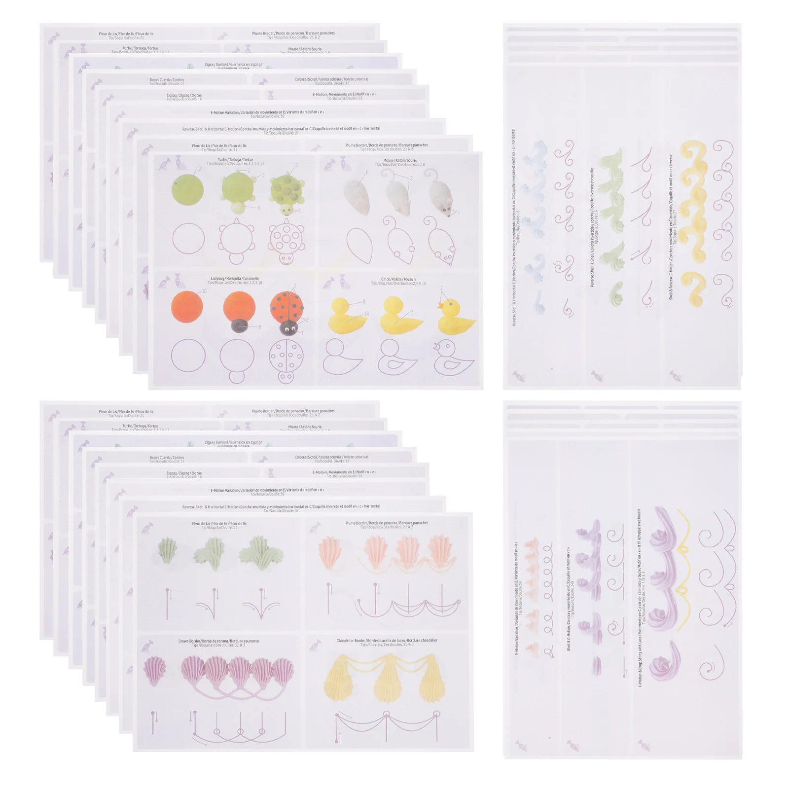 

Cake Pastry Decorating Kit Fondant Decorating Practice Paper For Beginners Piping Tips Set Gifts